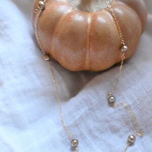 14k gold filled pearl necklace